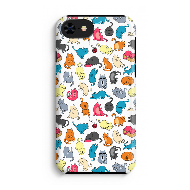 Kleurrijke katten: iPhone SE 2020 Tough Case