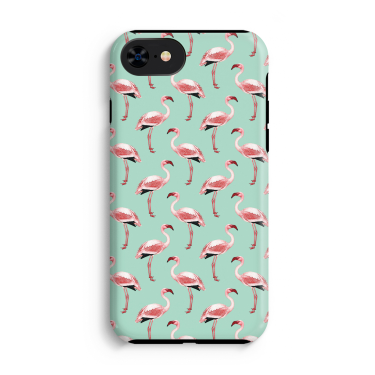 Flamingoprint groen: iPhone SE 2020 Tough Case