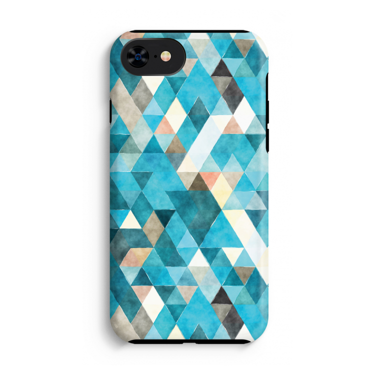 Gekleurde driehoekjes blauw: iPhone SE 2020 Tough Case