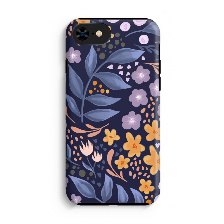 Flowers with blue leaves: iPhone SE 2020 Tough Case
