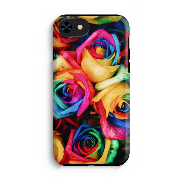 Neon bloemen: iPhone SE 2020 Tough Case