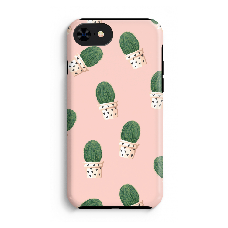 Cactusprint roze: iPhone SE 2020 Tough Case