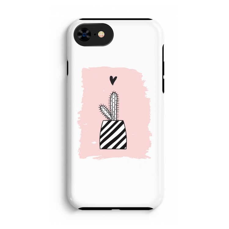 Zwart-wit cactus: iPhone SE 2020 Tough Case