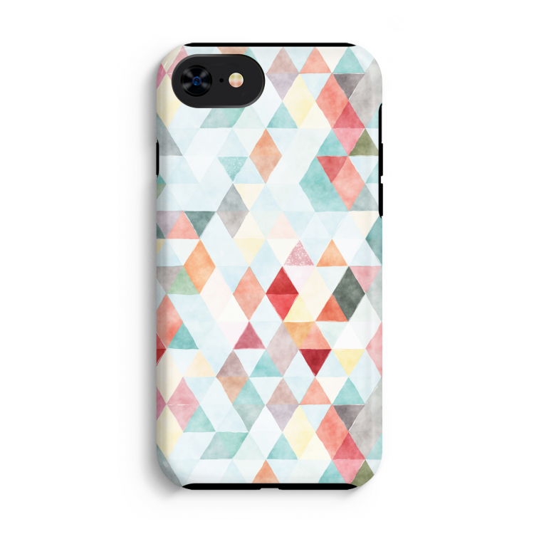 Gekleurde driehoekjes pastel: iPhone SE 2020 Tough Case