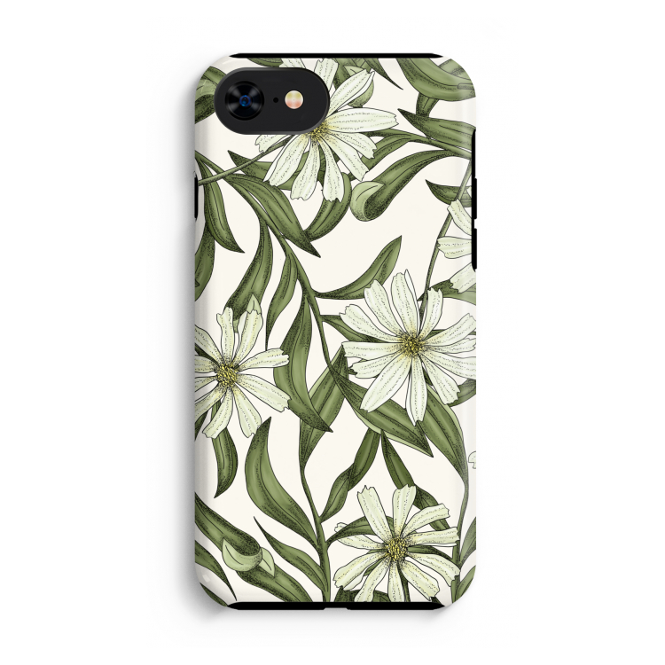 Wit bloemenpatroon: iPhone SE 2020 Tough Case