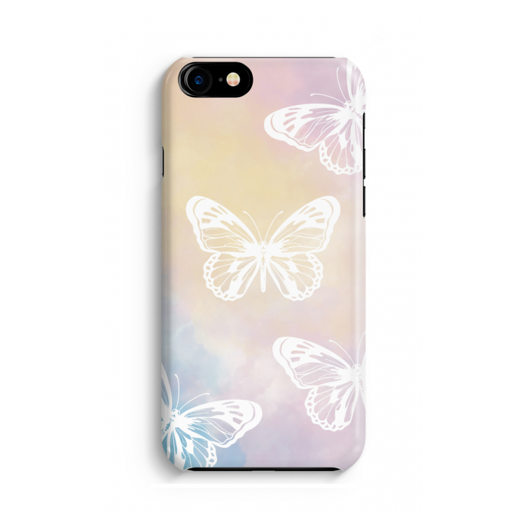White butterfly: Volledig geprint iPhone SE 2020 Hoesje