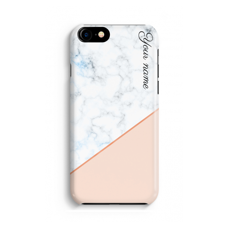Marmer in stijl: Volledig geprint iPhone SE 2020 Hoesje