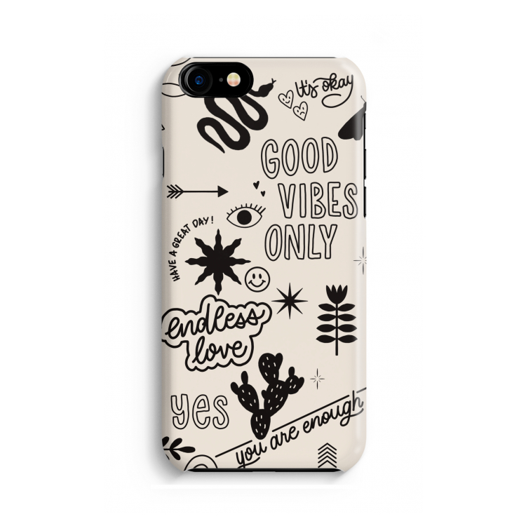 Good vibes: Volledig geprint iPhone SE 2020 Hoesje