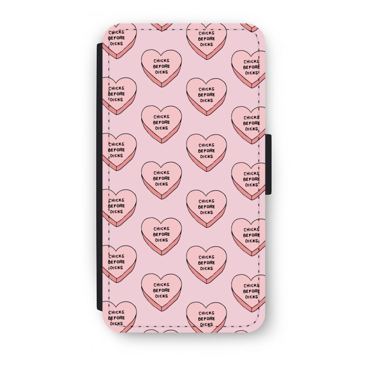 Chicks before dicks: iPhone X Flip Hoesje