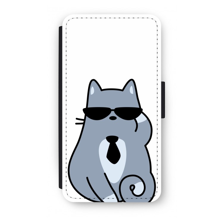 Cool cat: iPhone X Flip Hoesje