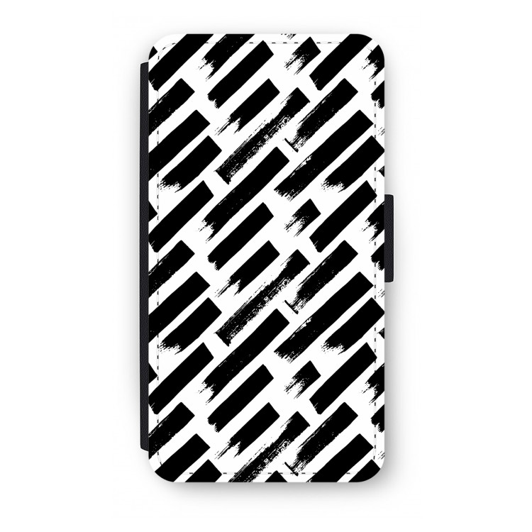 Zwarte vegen: iPhone X Flip Hoesje