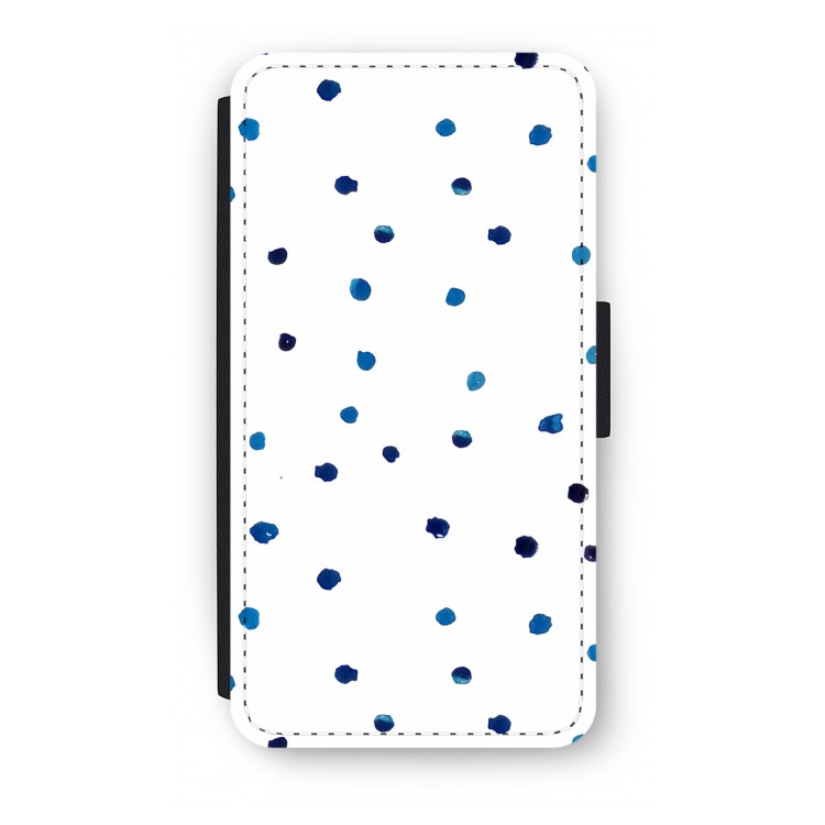 Blauwe stippen: iPhone X Flip Hoesje