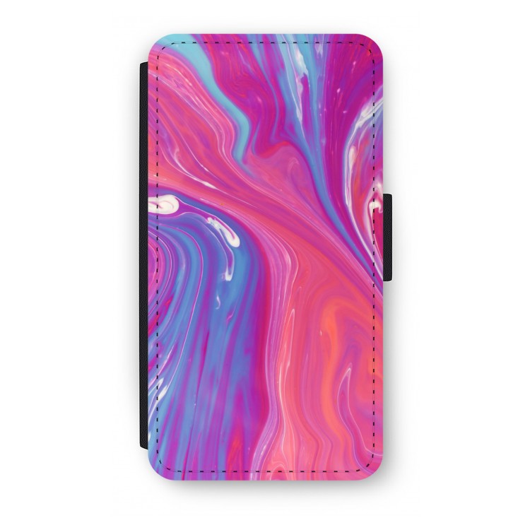 Paarse stroom: iPhone X Flip Hoesje