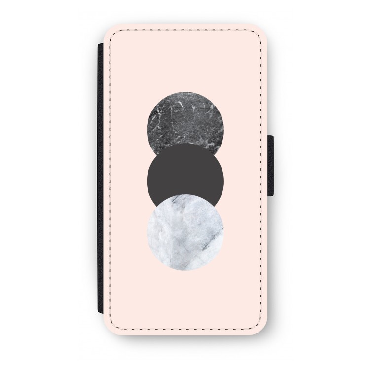 Marmeren cirkels: iPhone X Flip Hoesje