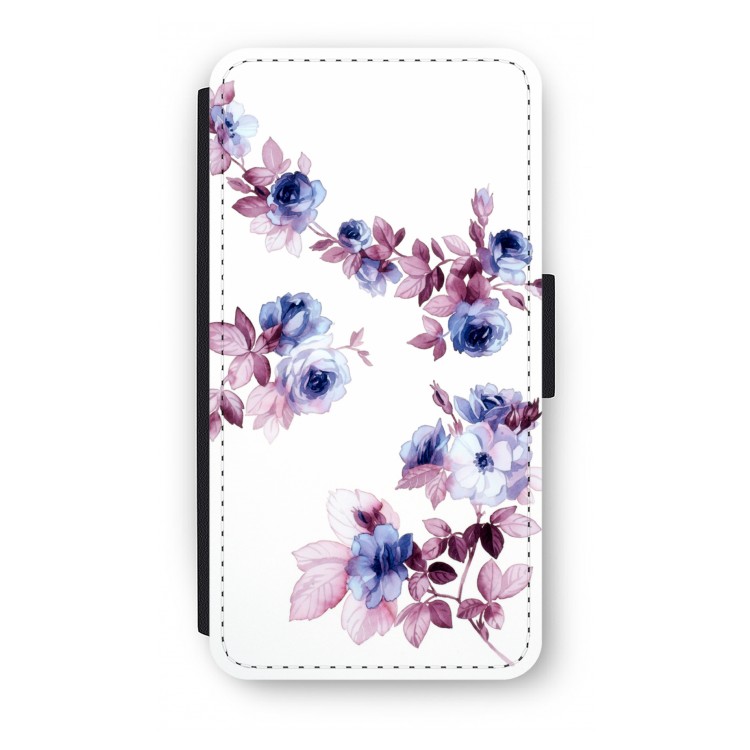 Waterverf bloemen: iPhone X Flip Hoesje