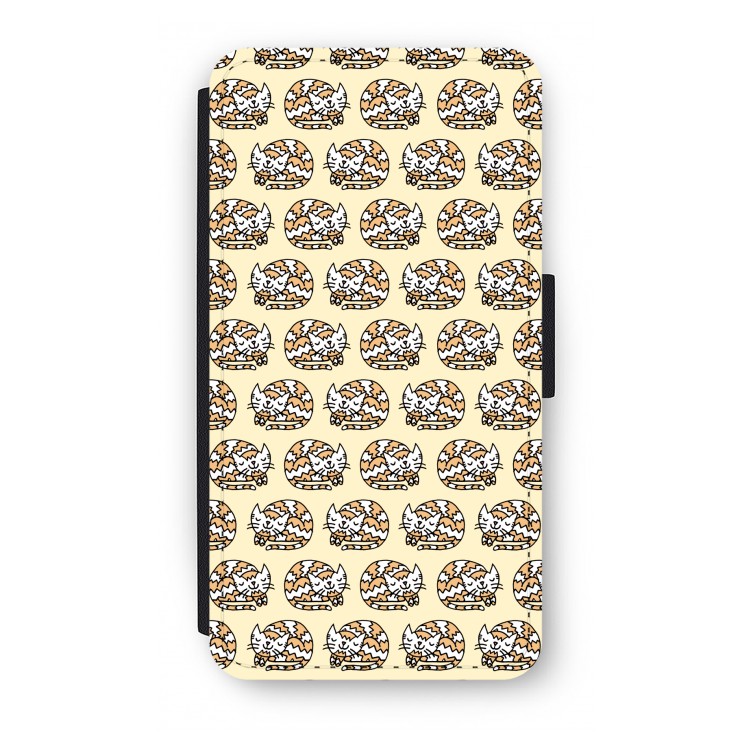 Slapende poes: iPhone X Flip Hoesje