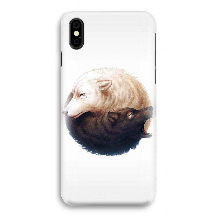 Yin Yang Wolves: iPhone X Volledig Geprint Hoesje