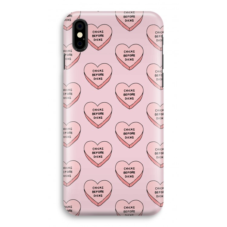 Chicks before dicks: iPhone X Volledig Geprint Hoesje