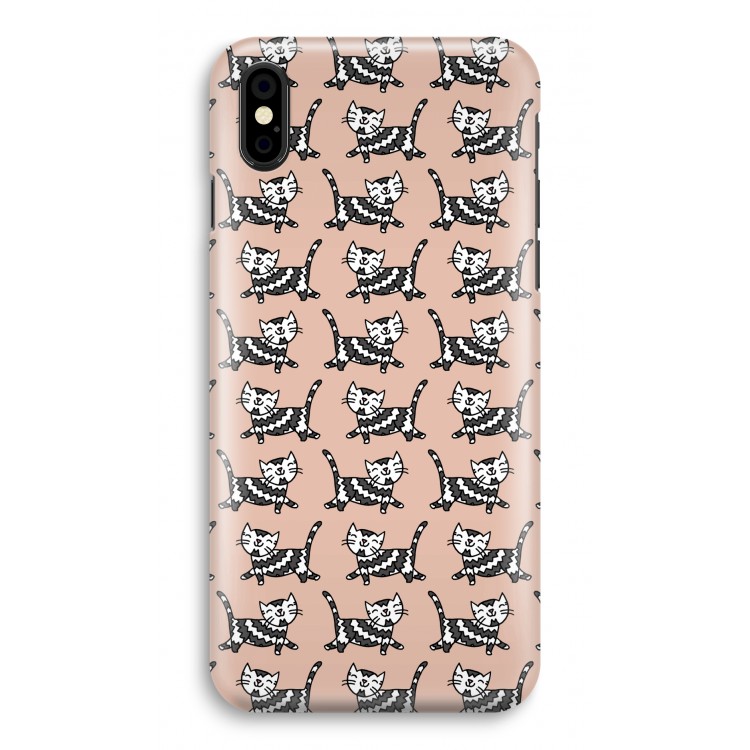 Zwarte poes: iPhone X Volledig Geprint Hoesje