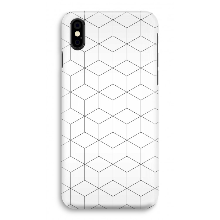 Zwart-witte kubussen: iPhone X Volledig Geprint Hoesje