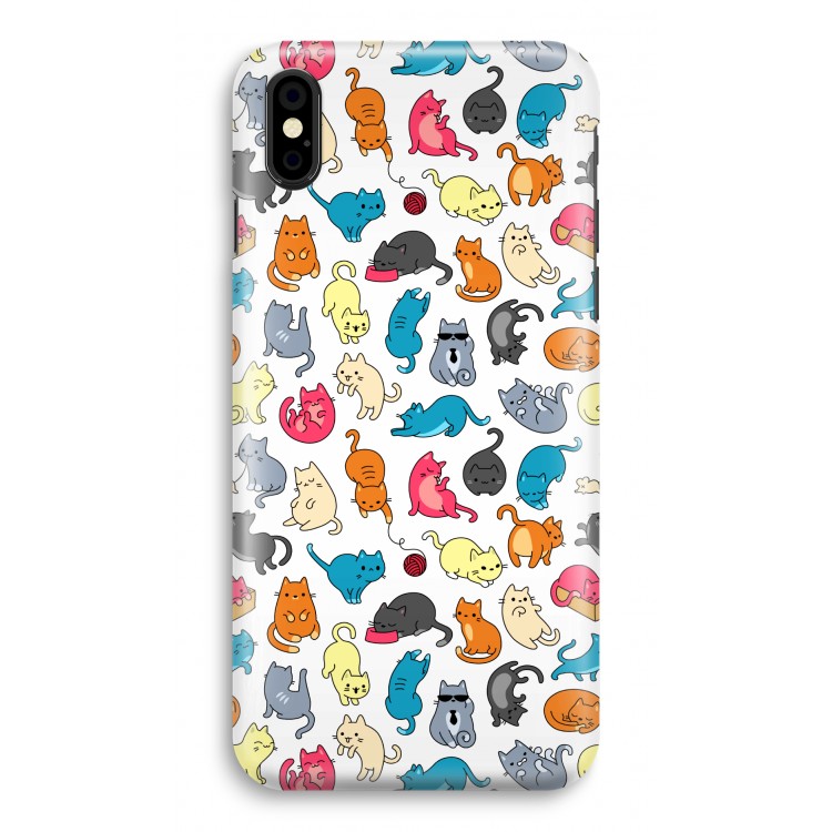 Kleurrijke katten: iPhone X Volledig Geprint Hoesje