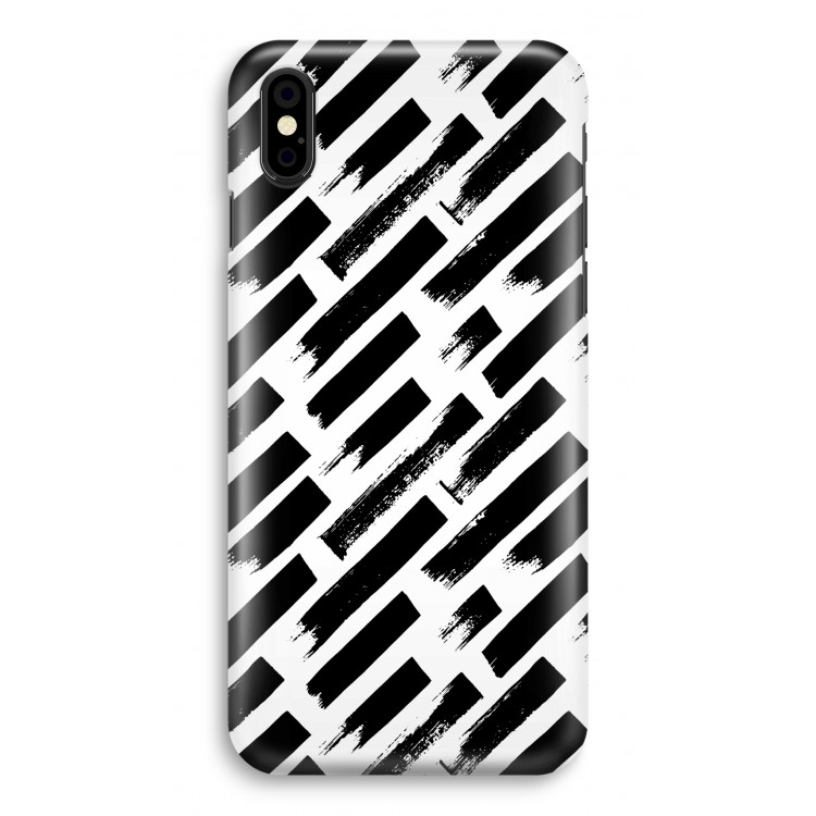 Zwarte vegen: iPhone X Volledig Geprint Hoesje