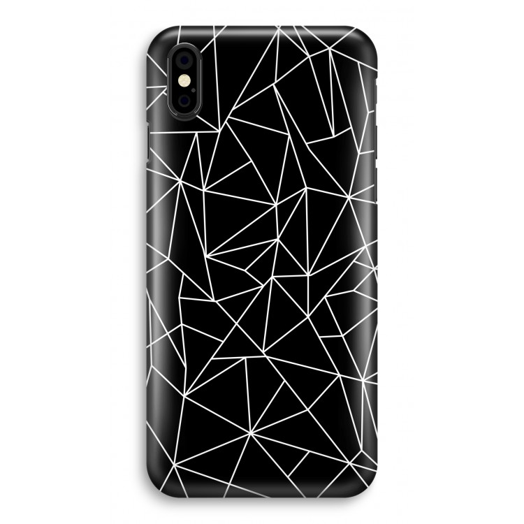 Geometrische lijnen wit: iPhone X Volledig Geprint Hoesje