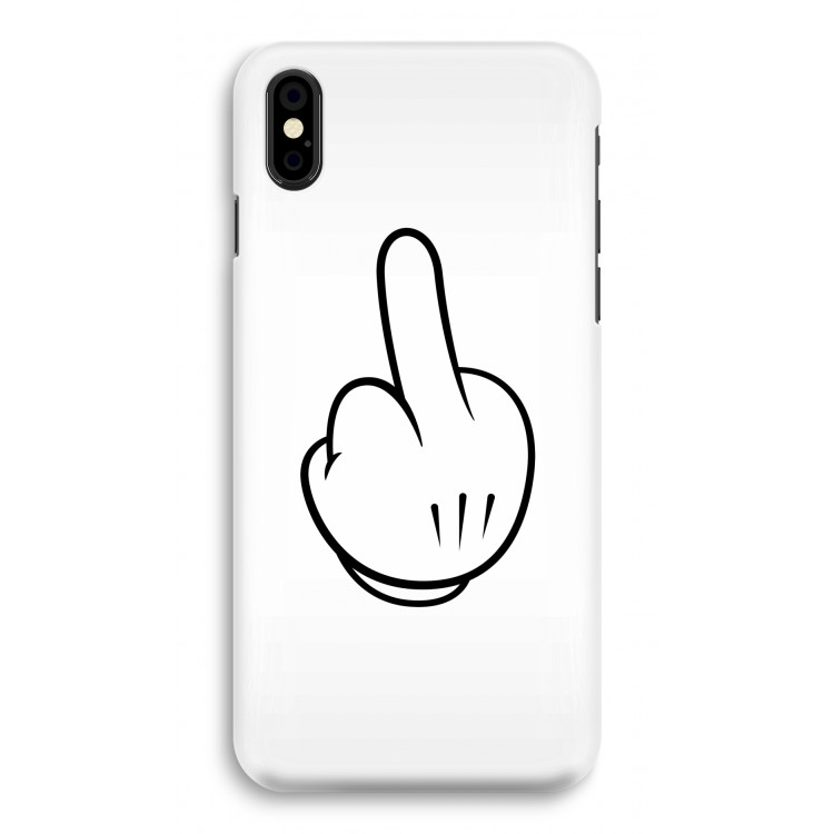 Middle finger white: iPhone X Volledig Geprint Hoesje