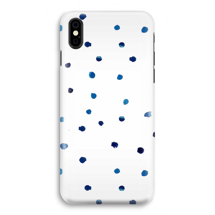 Blauwe stippen: iPhone X Volledig Geprint Hoesje