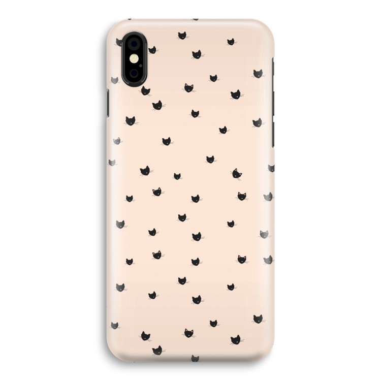 Kleine kattenkopjes: iPhone X Volledig Geprint Hoesje