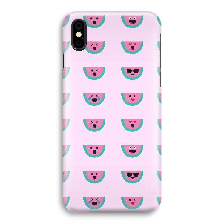 Smiley watermeloenprint: iPhone X Volledig Geprint Hoesje