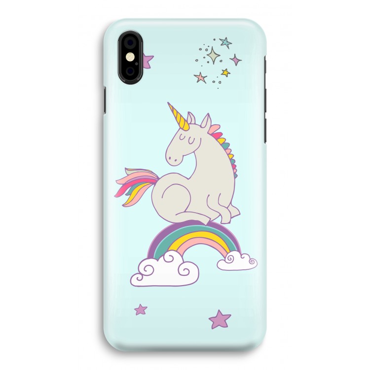 Regenboog eenhoorn: iPhone X Volledig Geprint Hoesje