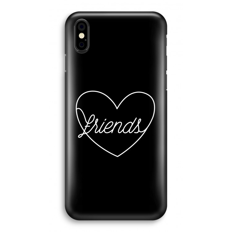 Friends heart black: iPhone X Volledig Geprint Hoesje