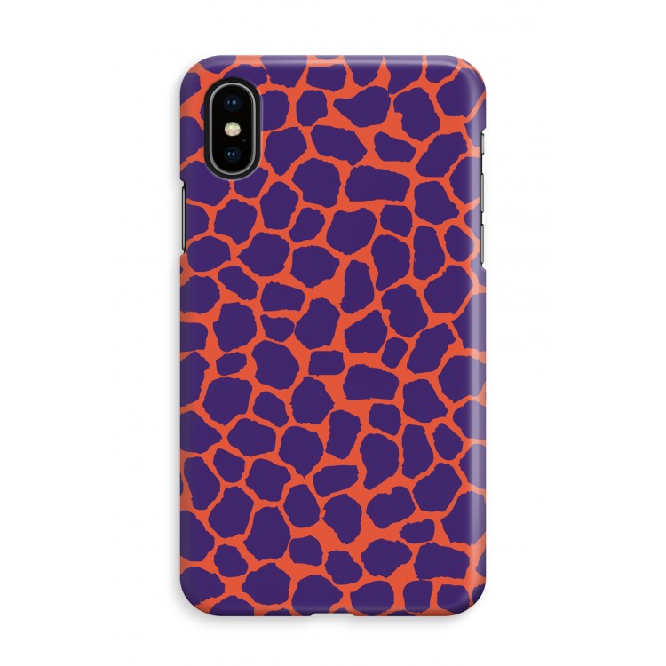 Purple Giraffe: iPhone X Volledig Geprint Hoesje
