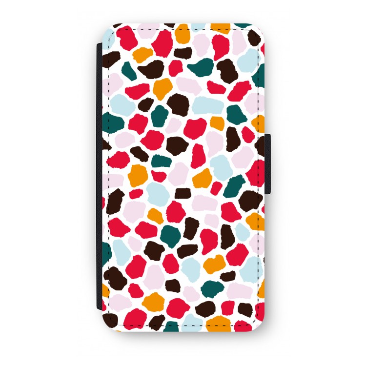 Colored Giraffe: iPhone X Flip Hoesje