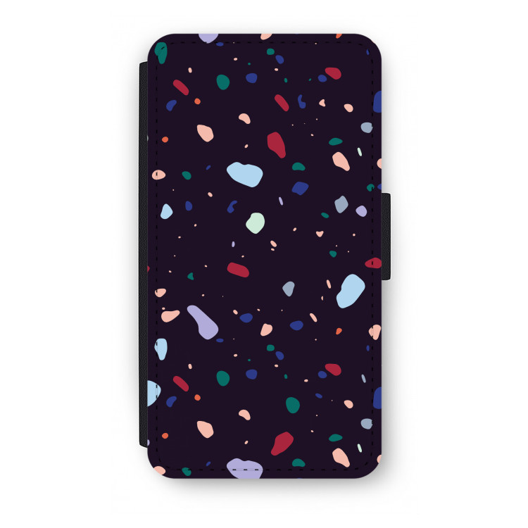 Dark Rounded Terrazzo: iPhone X Flip Hoesje
