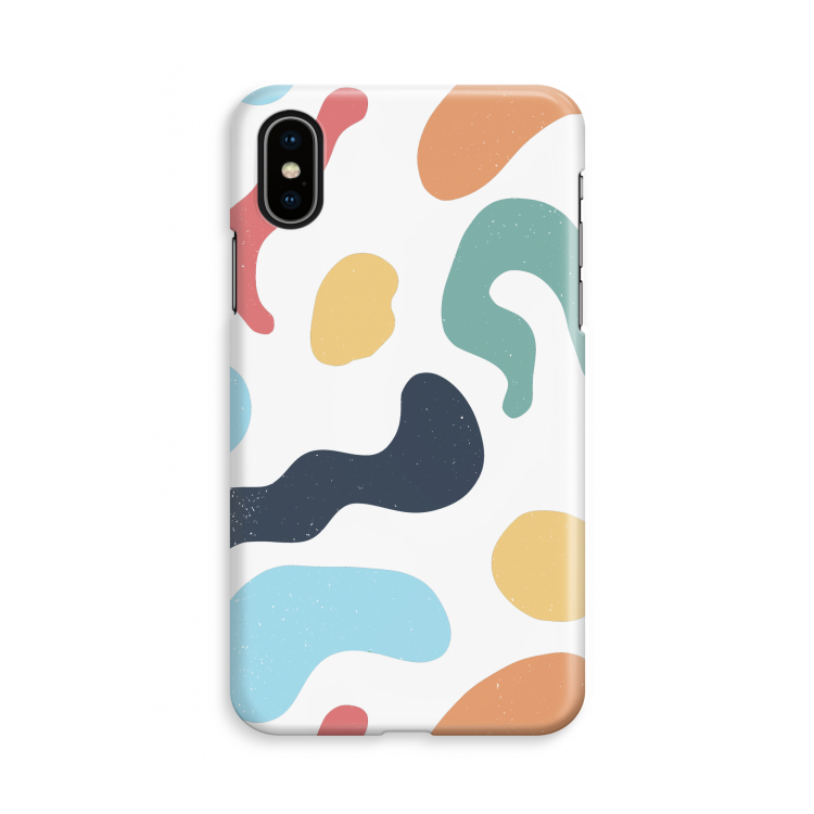 Memphis Shapes Blue: iPhone X Volledig Geprint Hoesje