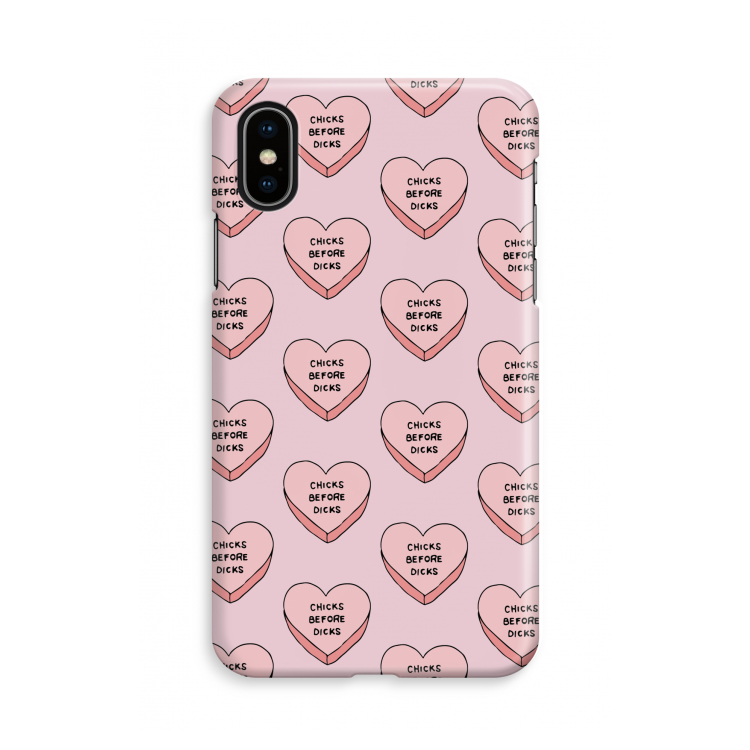Chicks before dicks: iPhone X Volledig Geprint Hoesje