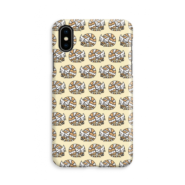 Slapende poes: iPhone X Volledig Geprint Hoesje