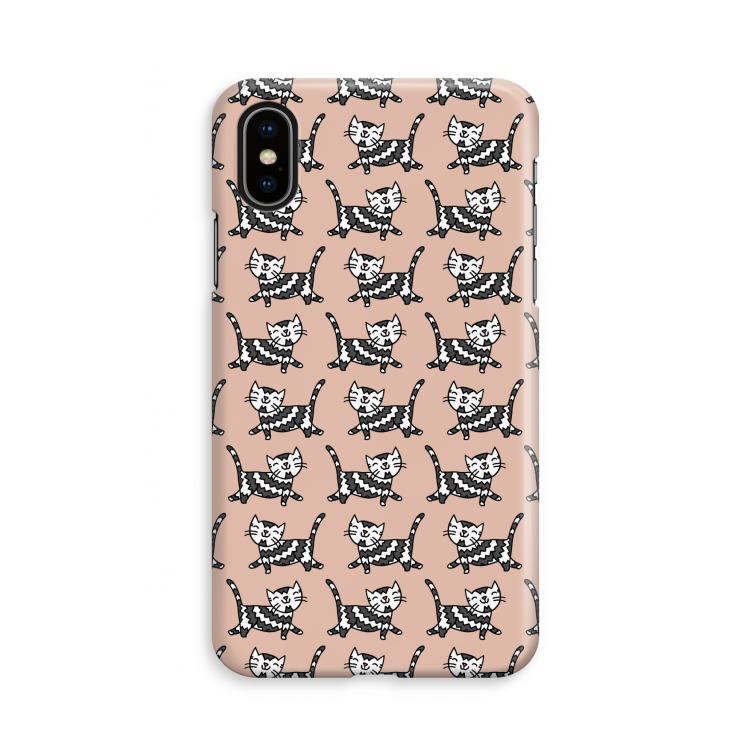Zwarte poes: iPhone X Volledig Geprint Hoesje