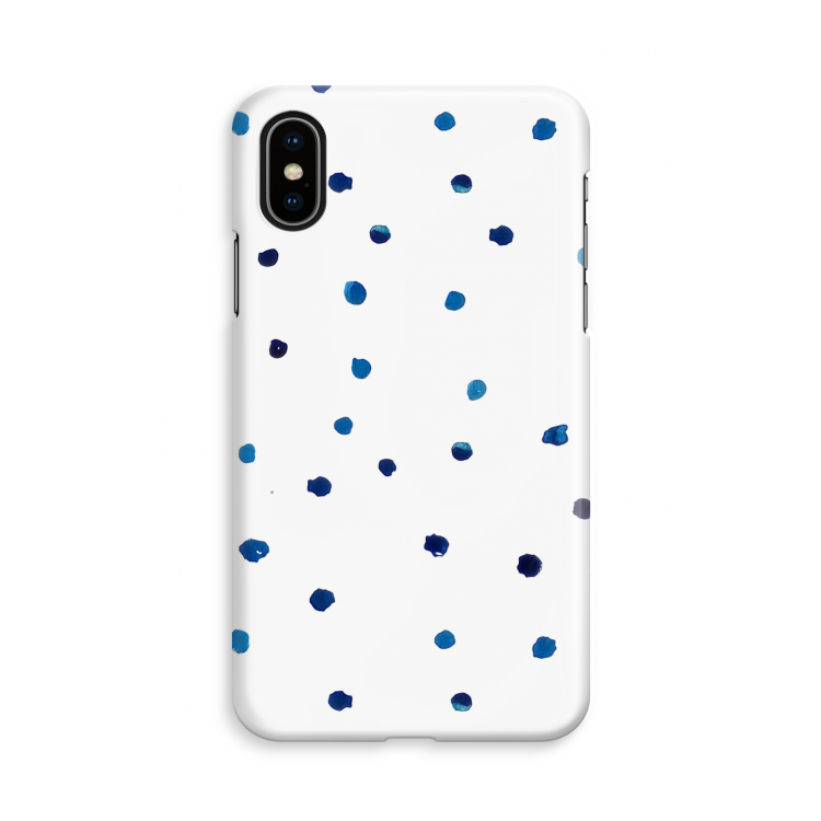 Blauwe stippen: iPhone X Volledig Geprint Hoesje
