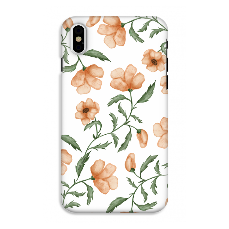 Peachy flowers: iPhone X Tough Case