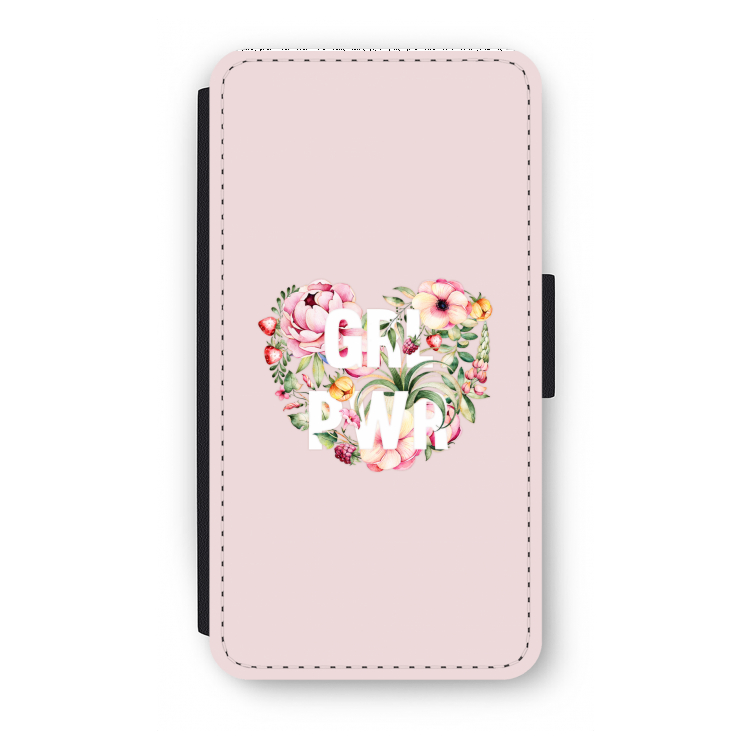 GRL PWR Flower: iPhone X Flip Hoesje