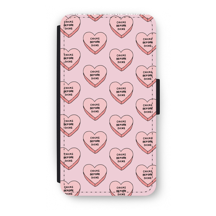 Chicks before dicks: iPhone X Flip Hoesje