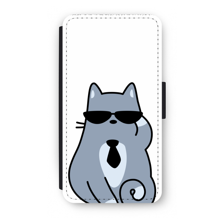 Cool cat: iPhone X Flip Hoesje