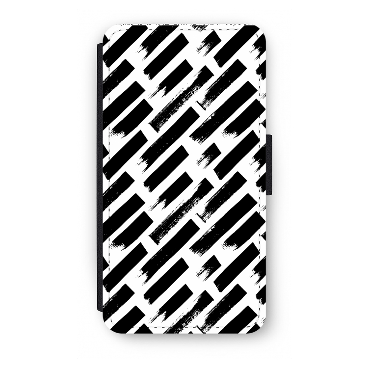 Zwarte vegen: iPhone X Flip Hoesje