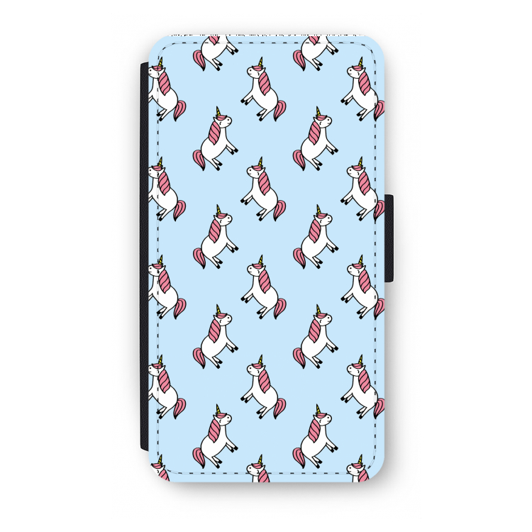 Eenhoorns overal: iPhone X Flip Hoesje