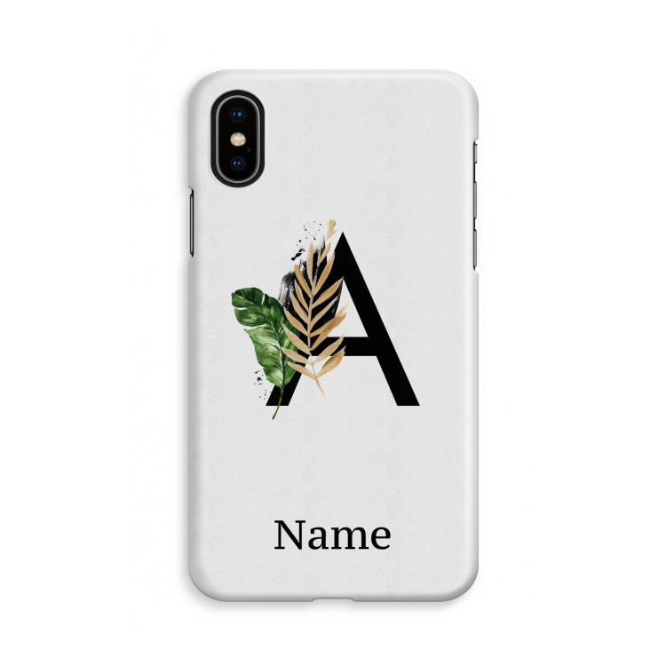 Charcoal Flora: iPhone X Volledig Geprint Hoesje