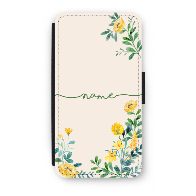 Gele bloemen: iPhone X Flip Hoesje