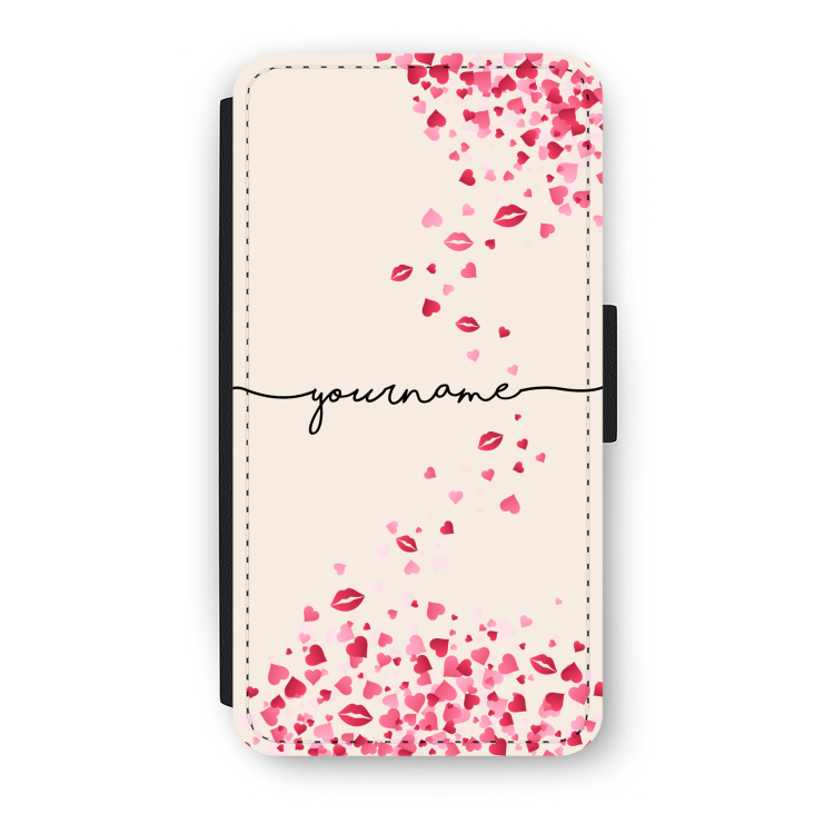 Hartjes en kusjes: iPhone X Flip Hoesje